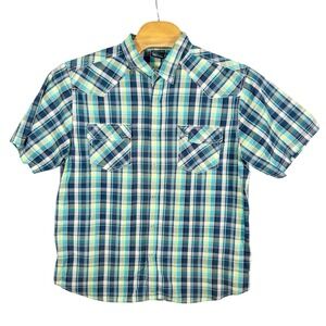 Western Snap Plaid Shirt Vintage‎ UR Denim Active Wear Mens XXL  *read*